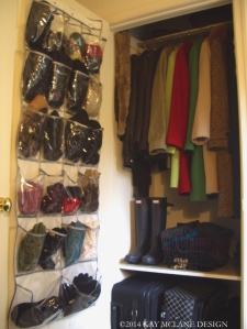 This coat closet is organized and efficient. ©2015 kaymclane.com